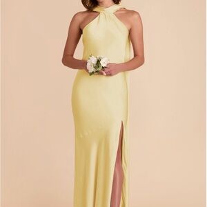 Birdy Grey Light Yellow Halter Maxi Dress